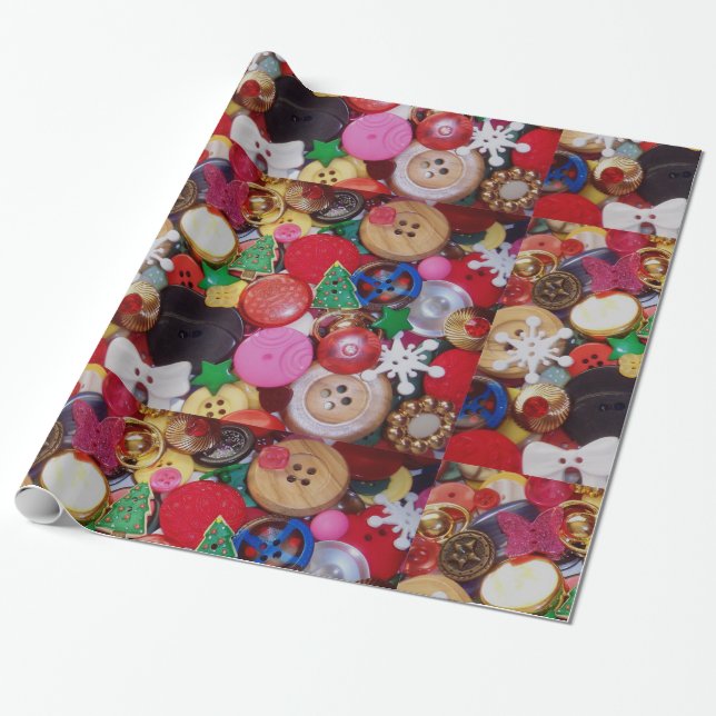 Presente Papel de moldagem do botão natalino (Desenrolado)