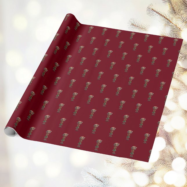 Presente Papel de moldagem do Elf de Natal da vovó emudecid (Criador carregado)