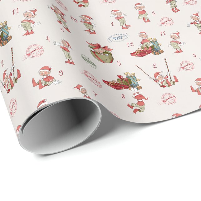 Presente Papel de Moldagem do Elfo de Natal do Papai Noel (Ponta do rolo)