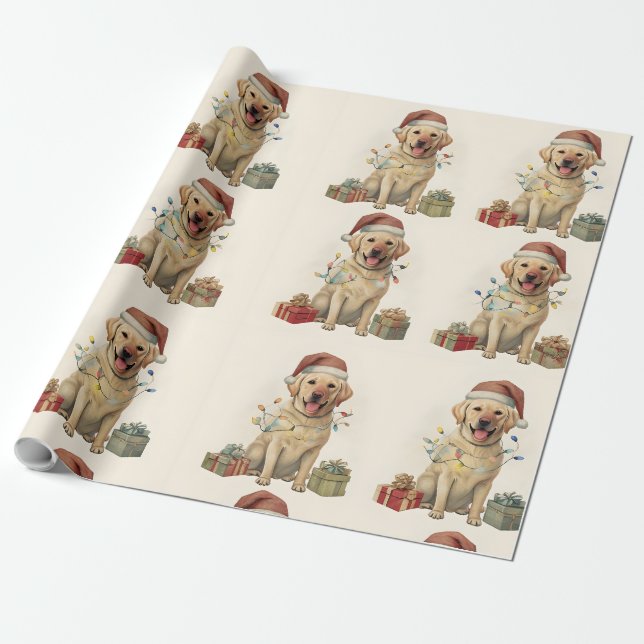 Presente Papel de moldagem do Labrador Retriever Holiday, p (Desenrolado)