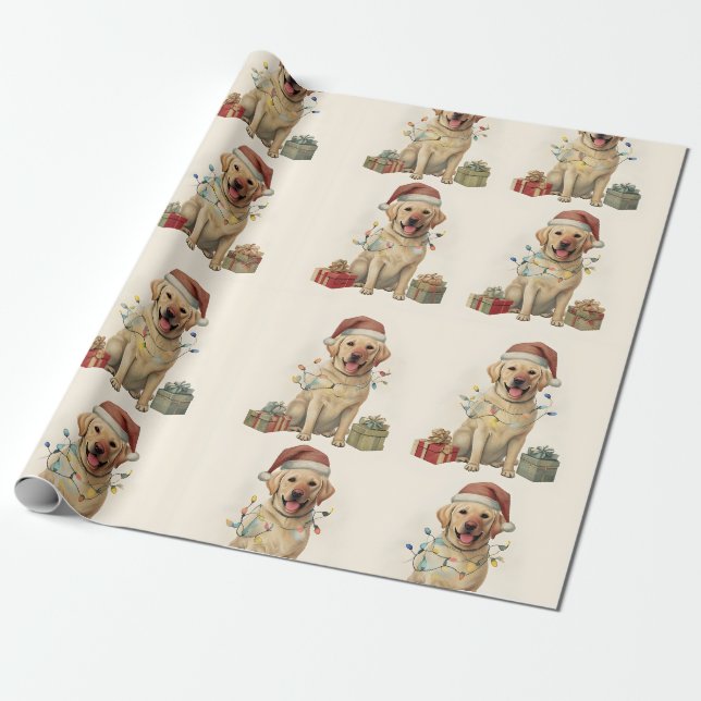 Presente Papel de moldagem do Labrador Retriever Holiday, p (Desenrolado)