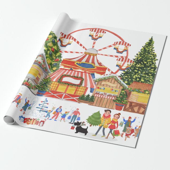 Presente Papel de moldagem do mercado de Natal (Desenrolado)