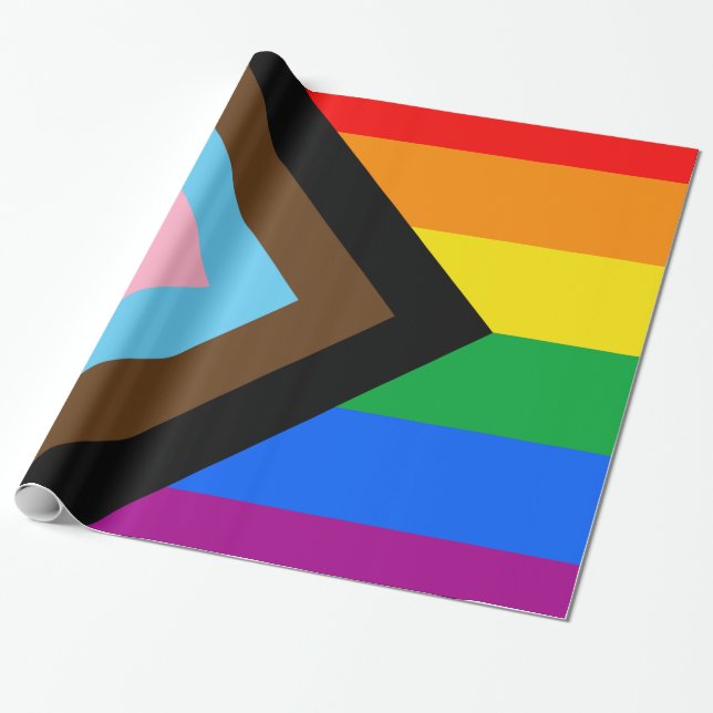 Presente Papel de moldagem do orgulho de progresso LGBTQ+ (Desenrolado)