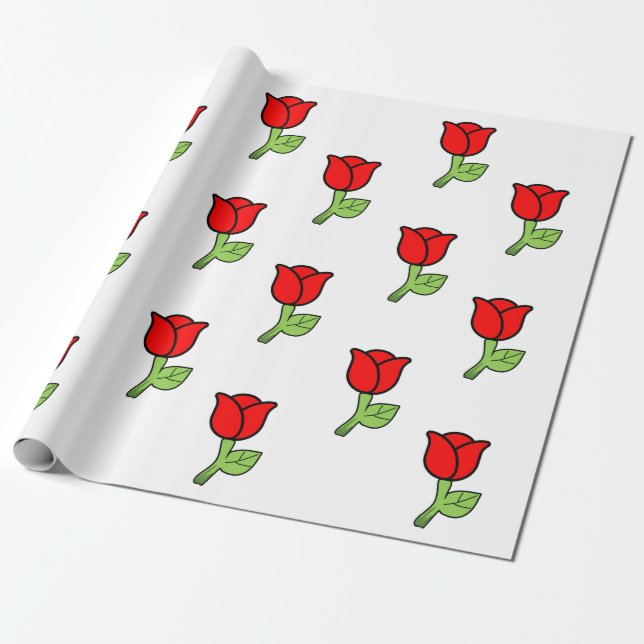 Presente Papel de moldagem do Rosa vermelha (Desenrolado)