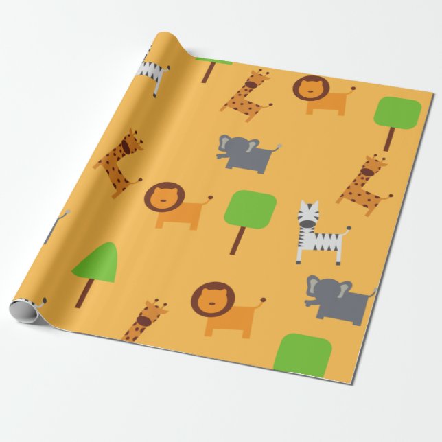 Presente Papel de Moldagem do Tema Animal da Cartoon (Desenrolado)