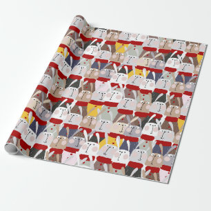 Presente Papel de moldagem dos coelhos de Natal