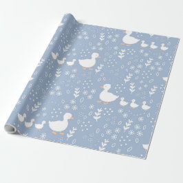 Presente Papel de moldagem em chá de fraldas em azul