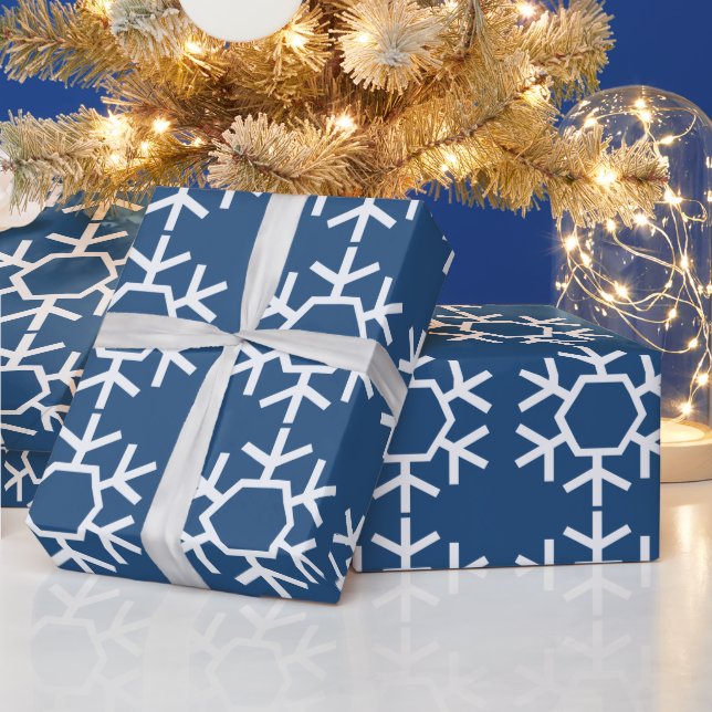 Presente Papel de moldagem em flocos de neve azul (Feriados)