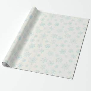 Presente Papel de moldagem em flocos de neve azul macio