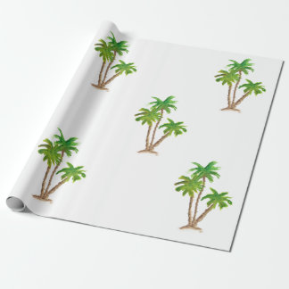 Presente Papel de moldagem em praias de palmeira aquarela