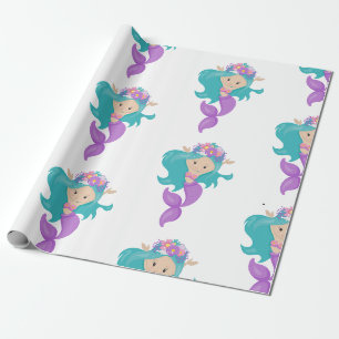 Presente Papel de moldagem em roxo de Sereia 