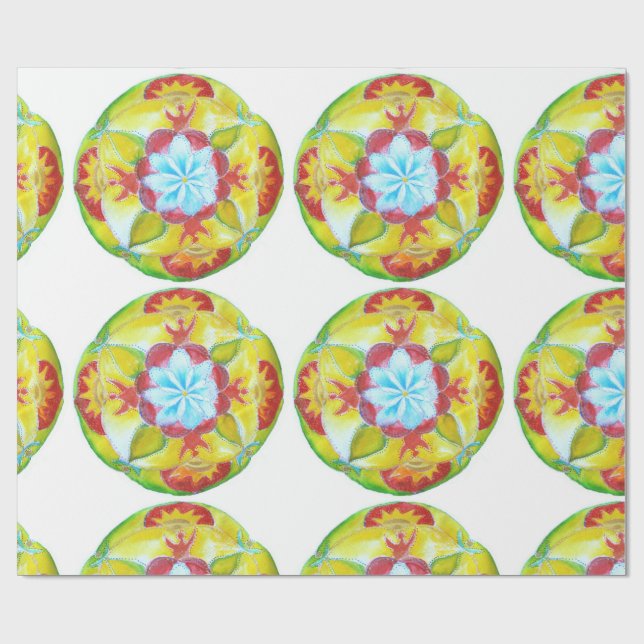 Presente Papel de moldagem Mandala Matte pintado à mão (Aberto)