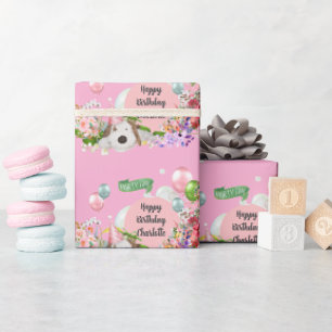 Presente Papel de moldagem personalizável, cor-de-rosa, de