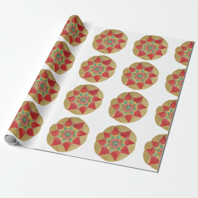 Presente Papel de moldagem pintada com as teclas Mandala St (Desenrolado)