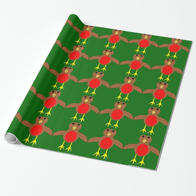 Presente Papel de moldagem Robin Natal (Desenrolado)