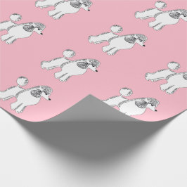 Presente Papel de Moldagem Rosa com Padrões Brancos