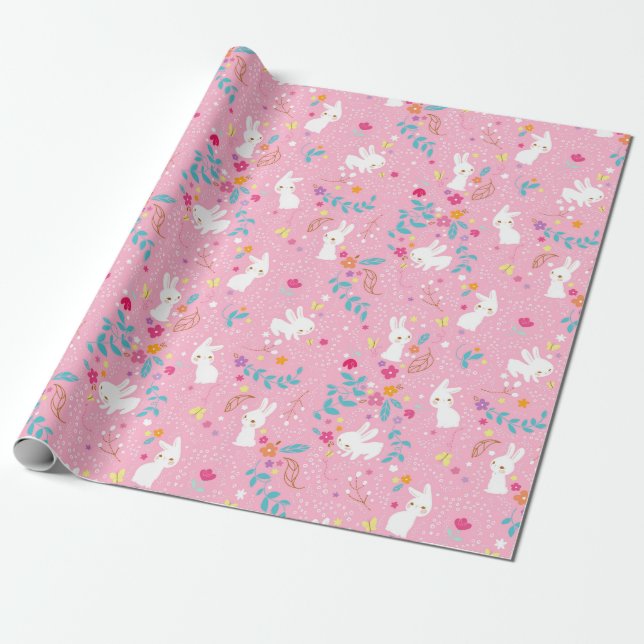 Presente Papel de Moldagem Rosa Primavera (Desenrolado)