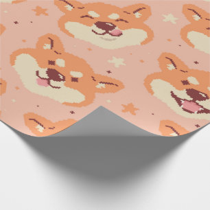 Presente Papel de moldagem Shiba Inu, Pixel Art