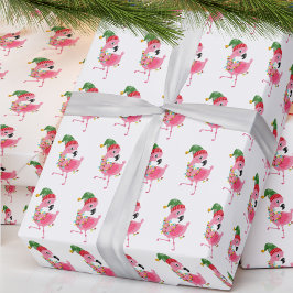 Presente Papel de moldagem tropical de Natal, cor-de-rosa, 