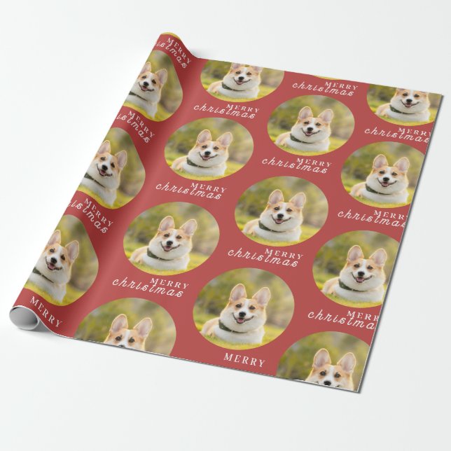 Presente Papel de Moldagem Vermelha de Foto de Natal Person (Desenrolado)