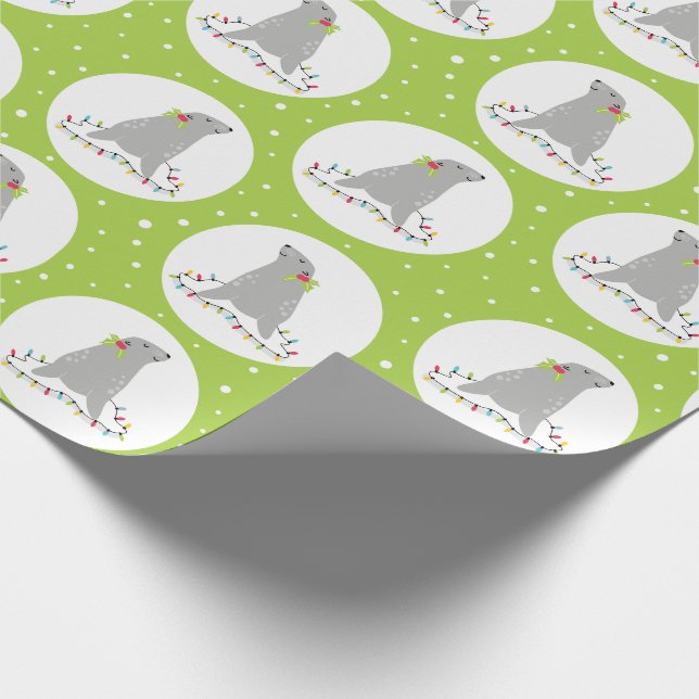Presente Papel de molhação de natal de foca-branca (Ponta)