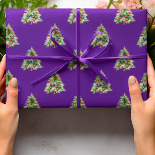 Presente Papel de molhação de Natal, Pine Purple Natal