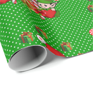 Presente Papel de Molho de Natal Elf Snowman
