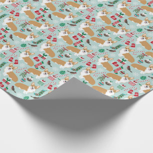 Presente papel de natal corgi, papel de Natal
