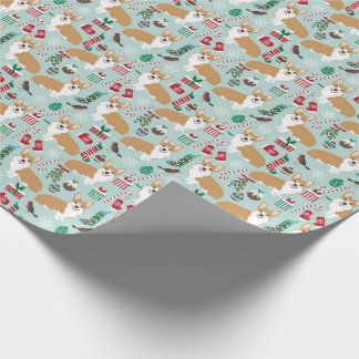 Presente papel de natal corgi, papel de Natal