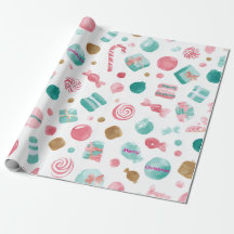 Papel de Natal da Mint & Pink CANDDY