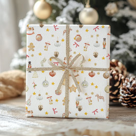 Presente Papel de Natal de Brinquedo e Enfeite Clássico