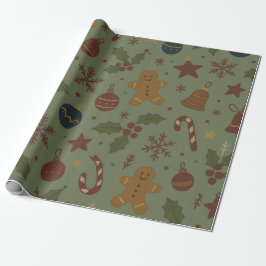 Presente Papel de Natal de Gengibre