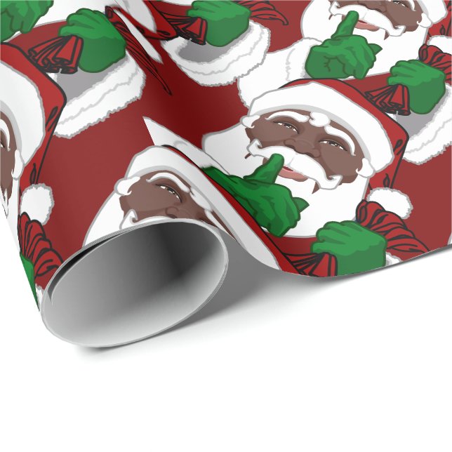 Presente Papel de Natal para Papais noeis africanos (Ponta do rolo)