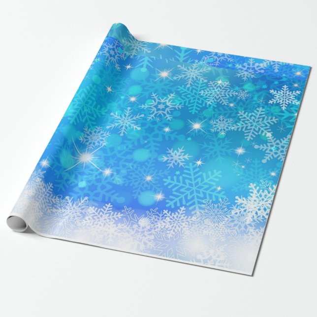 Presente Papel de Natal Sparkly Snowflake (Desenrolado)