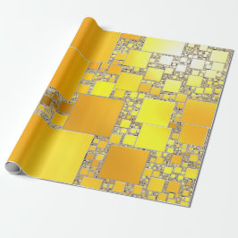 Presente Papel de ondulação amarelo e laranja ao quadrado