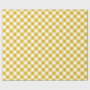 Presente Papel de ondulação amarelo Gingham