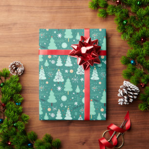 Presente Papel de ondulação das árvores de corte do Natal