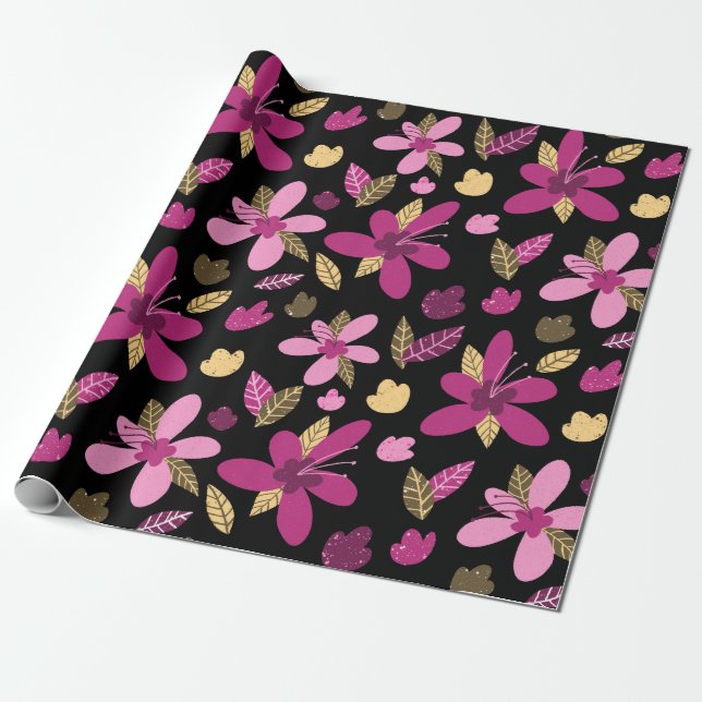 Presente Papel de ondulação das flores de romance sunset (Desenrolado)