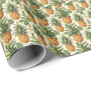 Presente Papel de ondulação de abacaxi tropical