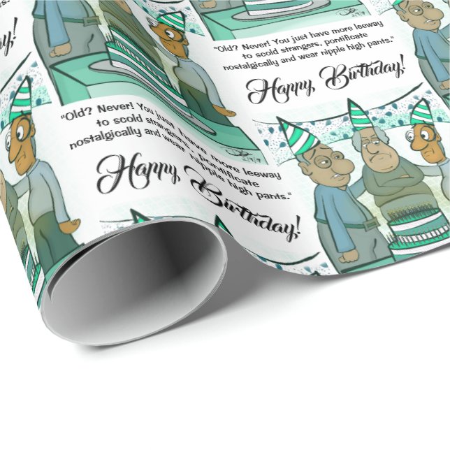 Presente Papel de ondulação de aniversário do Mais velho de (Ponta do rolo)