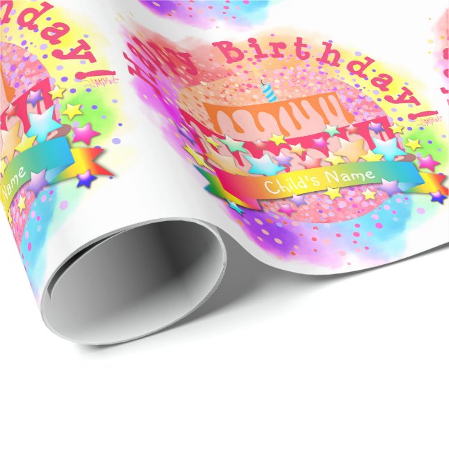 Presente Papel de ondulação de bolos de aniversário - HAMbW (Ponta do rolo)