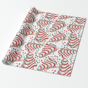 Presente Papel de ondulação de bolos de árvores de Natal
