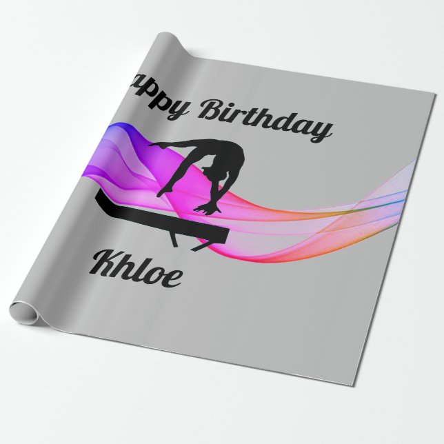 Presente Papel de ondulação de Cinza de aniversário da giná (Desenrolado)