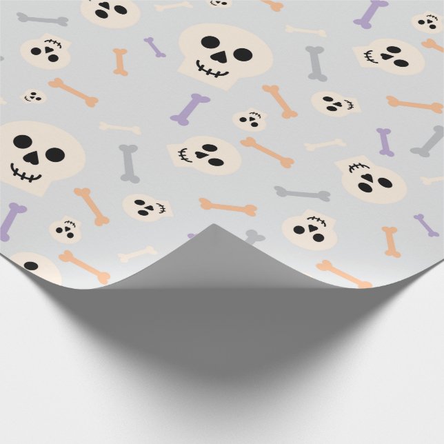 Presente Papel de ondulação de Cinzas leves com crânios e o (Ponta)