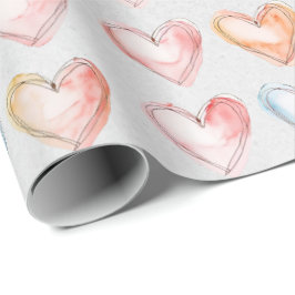 Presente Papel de ondulação de coração aquoso