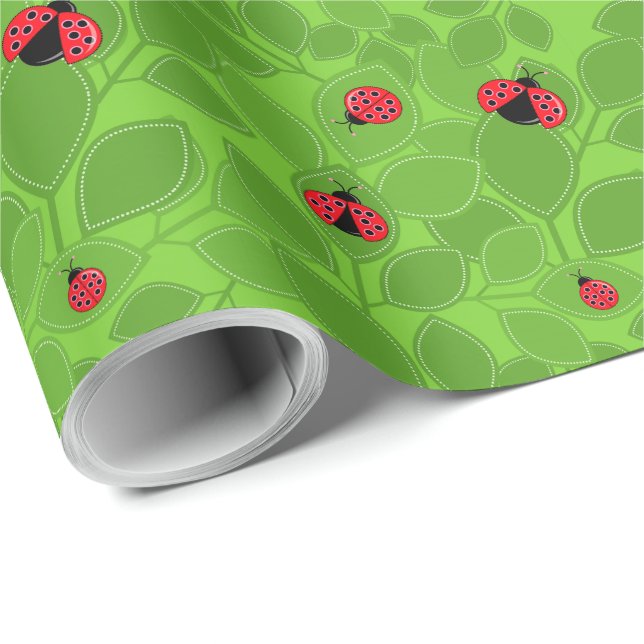 Presente Papel de ondulação de Design de Ladybug (Ponta do rolo)