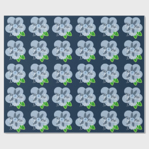 Presente Papel de ondulação de flores azuis bem feito