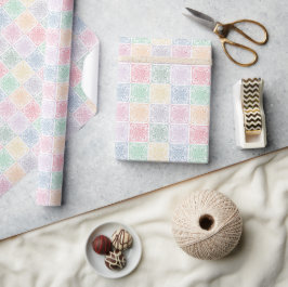 Presente Papel de ondulação de gráfico de crochê multicolor