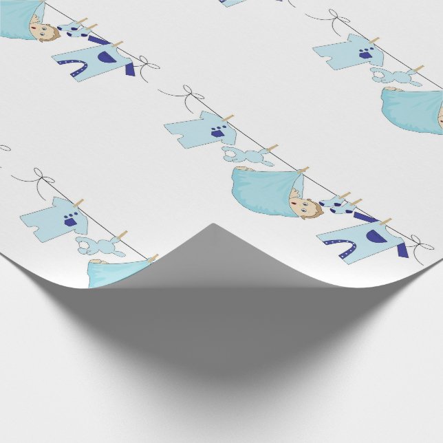 Presente Papel de ondulação de linhagem azul de linhagem az (Ponta)