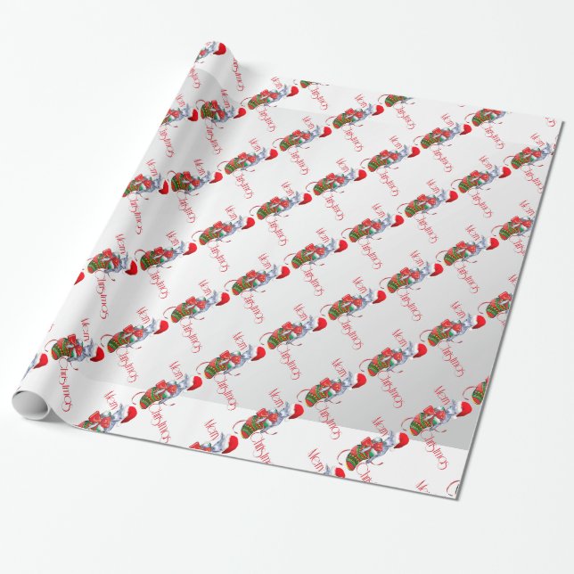 Presente Papel de ondulação de natal de cabra-bebê (Desenrolado)